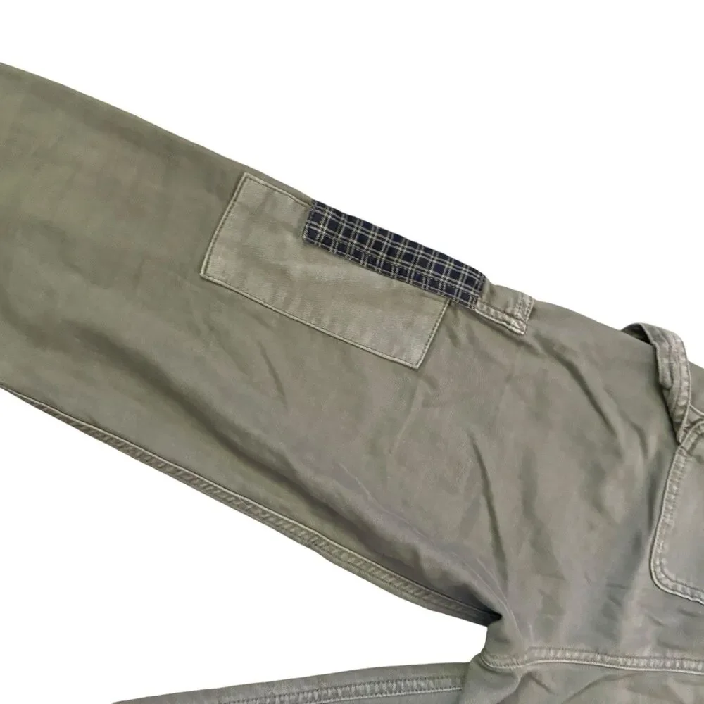 American Eagle Carpenter Patchwork‎ Stretch Utility Pants Womens Size 0 Green